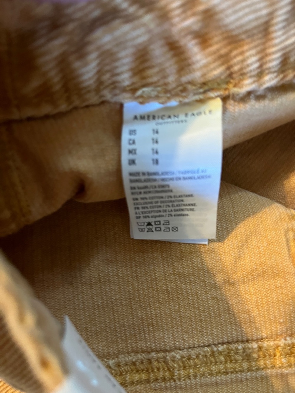 American Eagle Women's Corduroy Utility Shorts in Mustard - Picture 8 of 8
